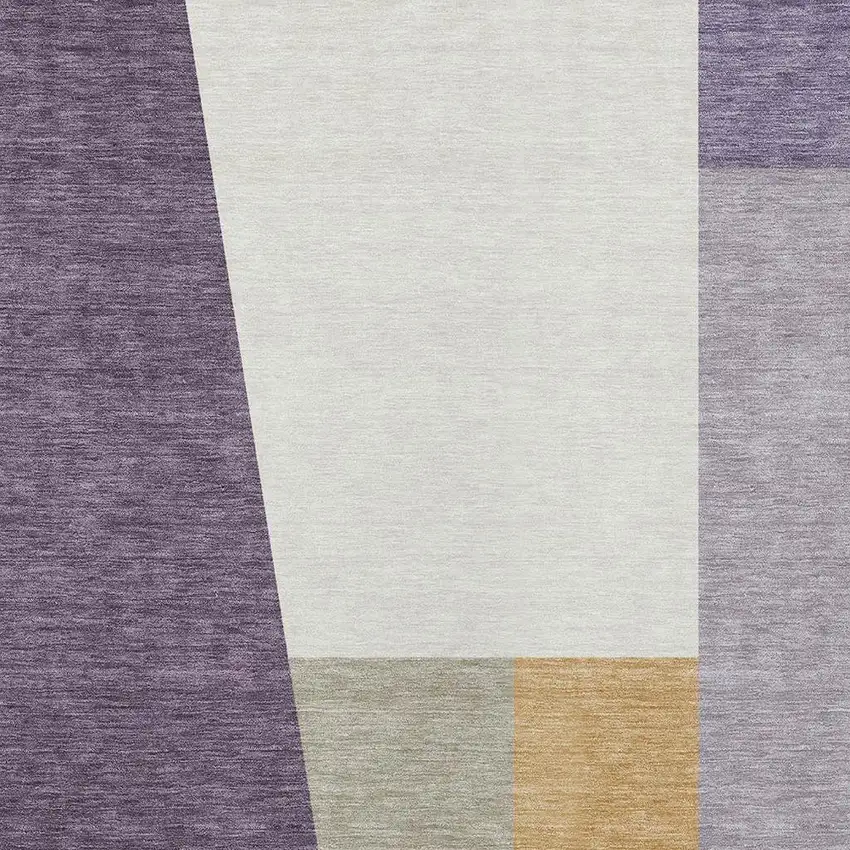 Plum And Lavender Geometric Washable Indoor Outdoor Area Rug Photo 2