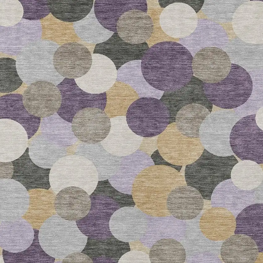 Plum And Lavender Geometric Washable Indoor Outdoor Area Rug Photo 2