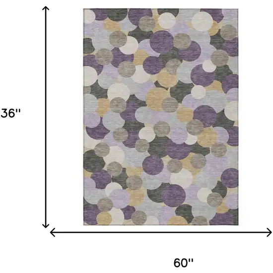 Plum And Lavender Geometric Washable Indoor Outdoor Area Rug Photo 6