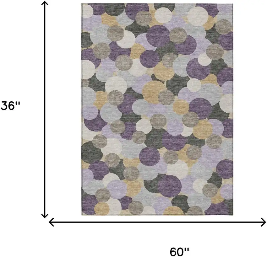 Plum And Lavender Geometric Washable Indoor Outdoor Area Rug Photo 6