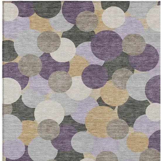 Plum And Lavender Geometric Washable Indoor Outdoor Area Rug Photo 2