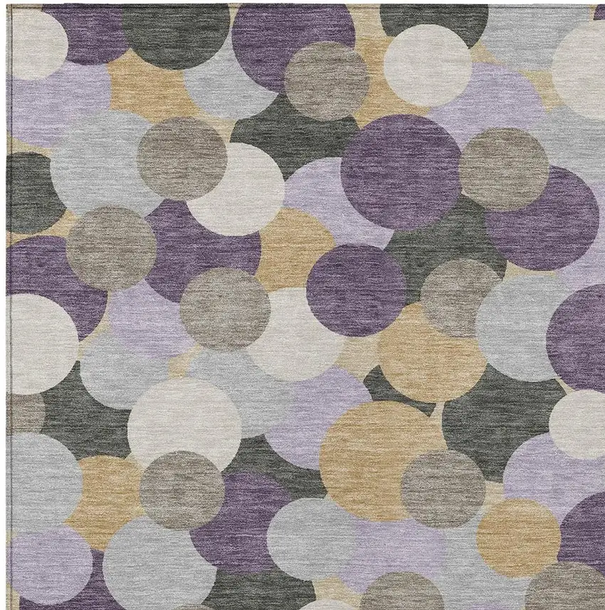 Plum And Lavender Geometric Washable Indoor Outdoor Area Rug Photo 2