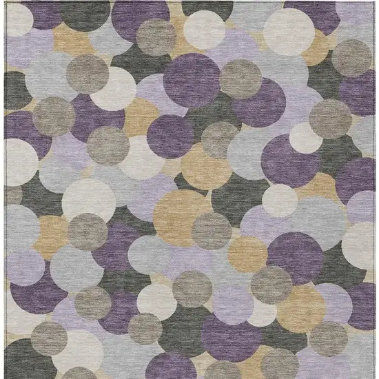 Plum And Lavender Geometric Washable Indoor Outdoor Area Rug Photo 3