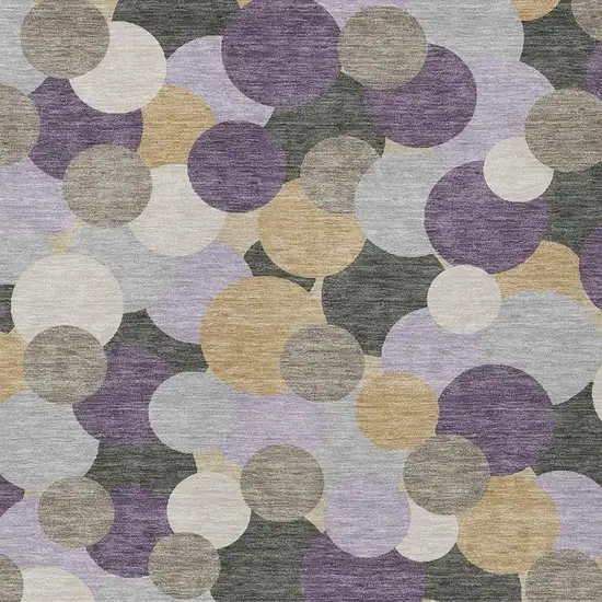 Plum And Lavender Geometric Washable Indoor Outdoor Area Rug Photo 2