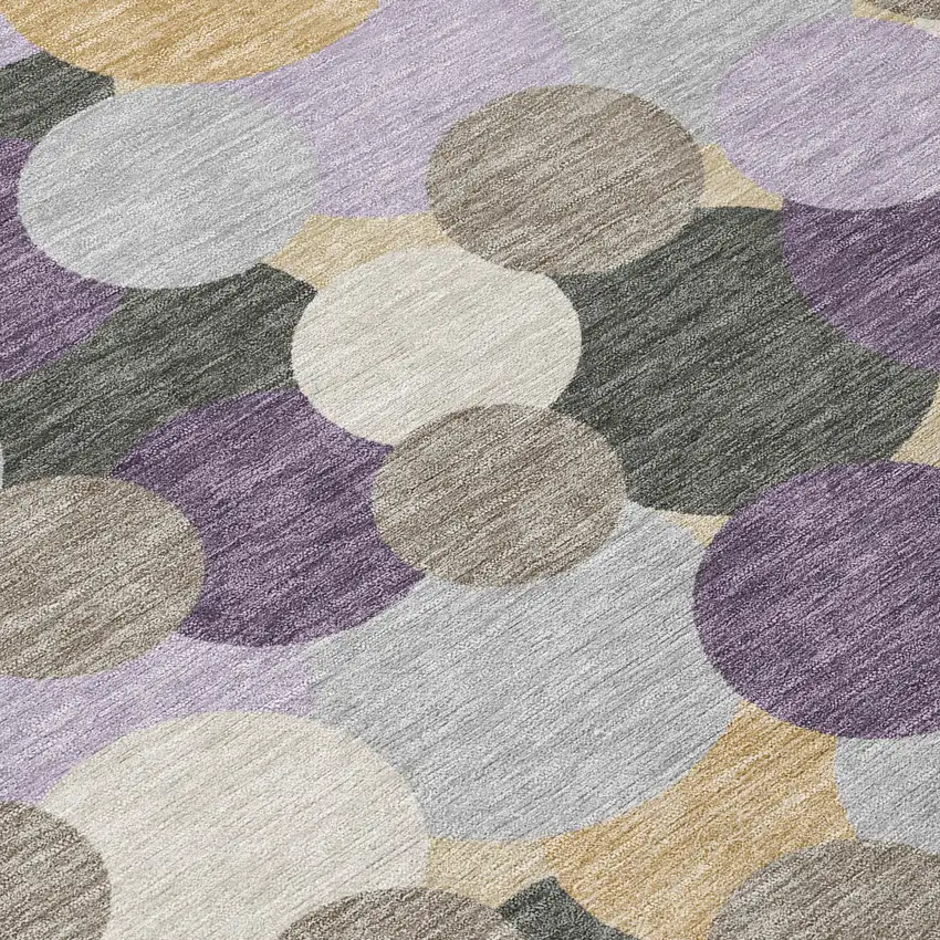 Plum And Lavender Geometric Washable Indoor Outdoor Area Rug Photo 9