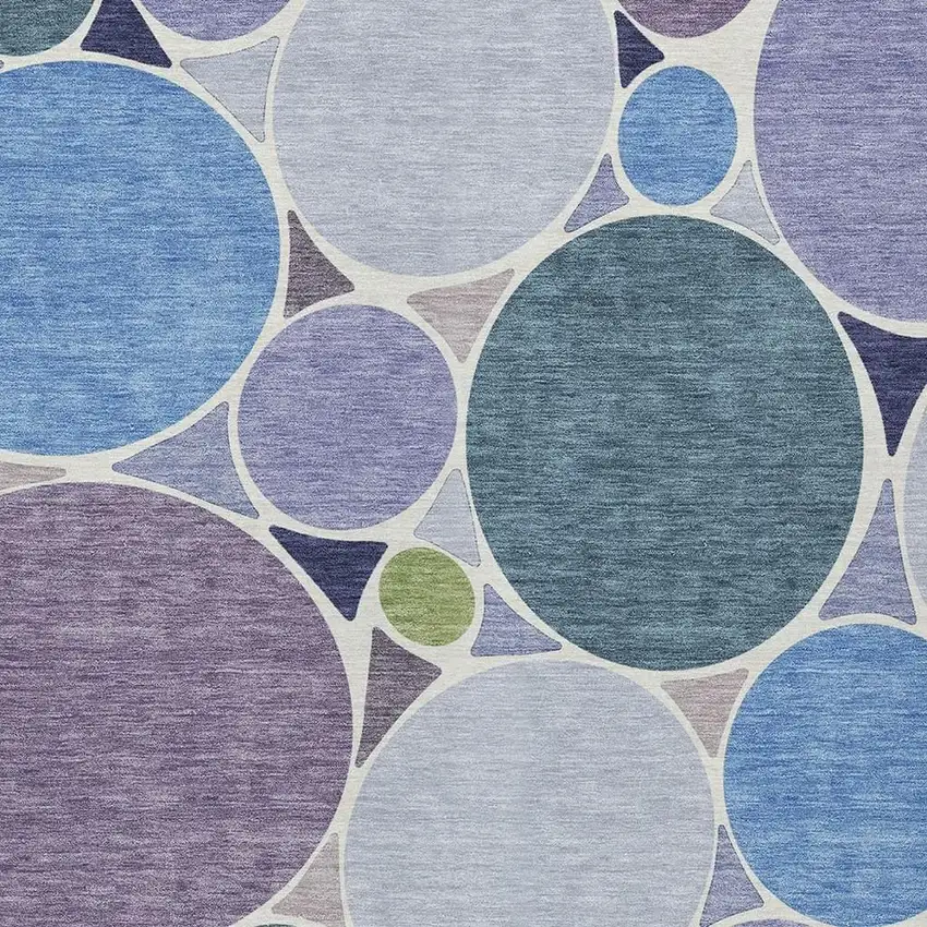 Plum And Lavender Geometric Washable Indoor Outdoor Area Rug Photo 3