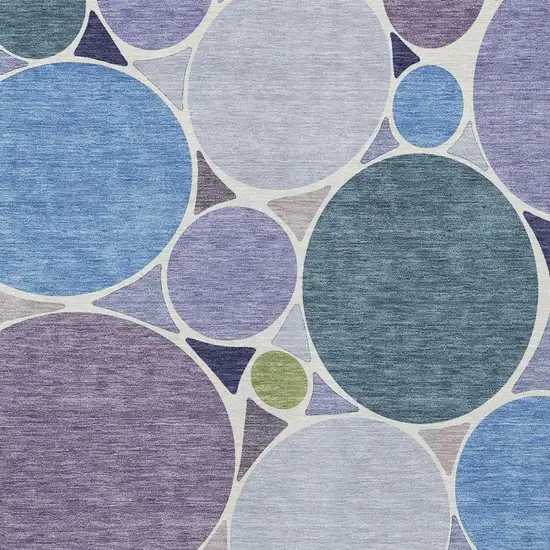 Plum And Lavender Geometric Washable Indoor Outdoor Area Rug Photo 3