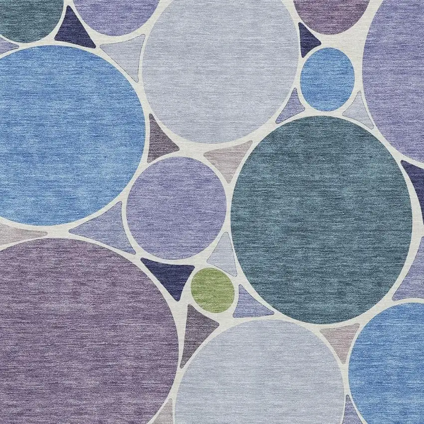 Plum And Lavender Geometric Washable Indoor Outdoor Area Rug Photo 3