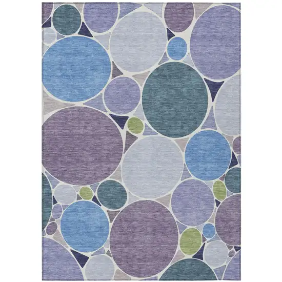 Plum And Lavender Geometric Washable Indoor Outdoor Area Rug Photo 2