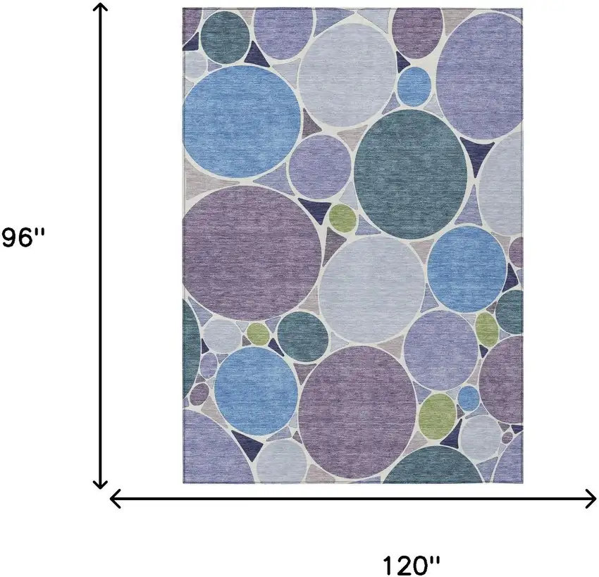 Plum And Lavender Geometric Washable Indoor Outdoor Area Rug Photo 7