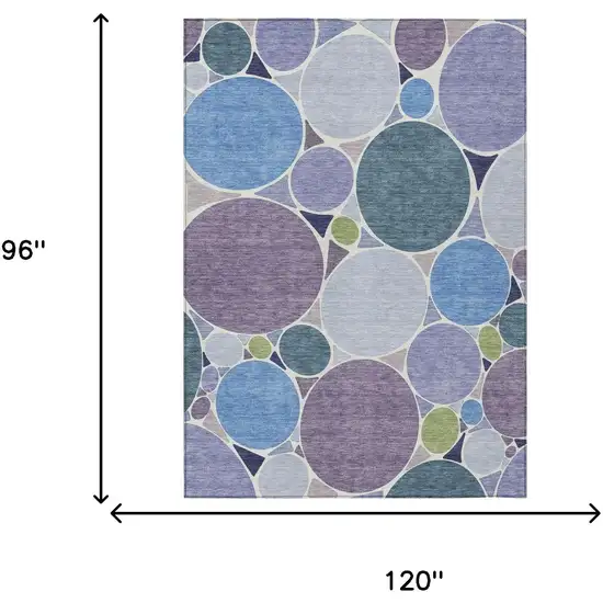 Plum And Lavender Geometric Washable Indoor Outdoor Area Rug Photo 7