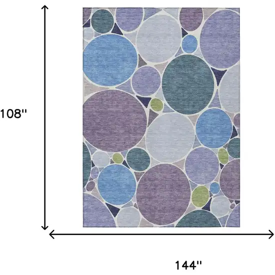 Plum And Lavender Geometric Washable Indoor Outdoor Area Rug Photo 7