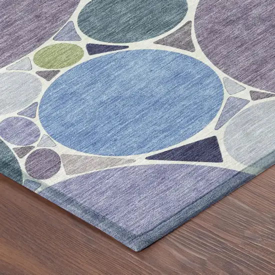 Plum And Lavender Geometric Washable Indoor Outdoor Area Rug Photo 5