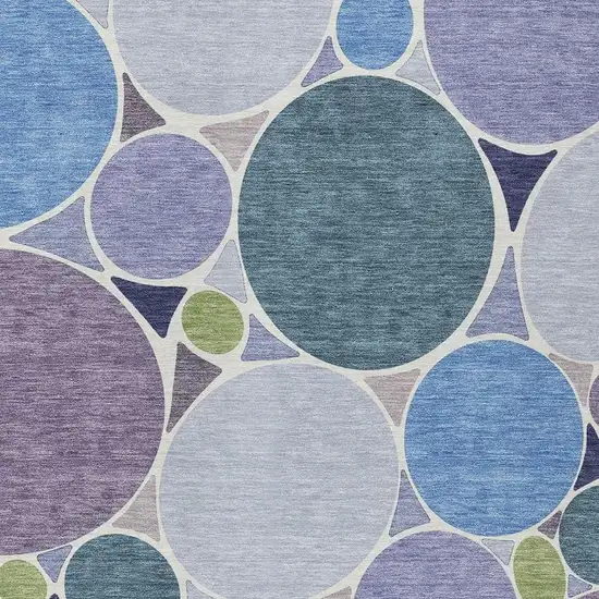 Plum And Lavender Geometric Washable Indoor Outdoor Area Rug Photo 3