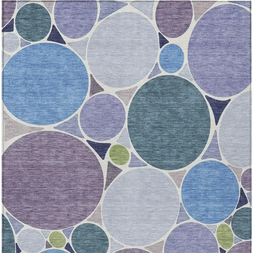 Plum And Lavender Geometric Washable Indoor Outdoor Area Rug Photo 4