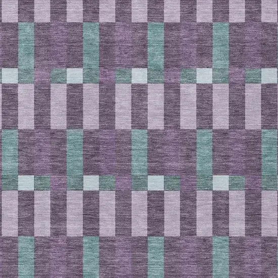 Plum And Lavender Geometric Washable Indoor Outdoor Area Rug Photo 3