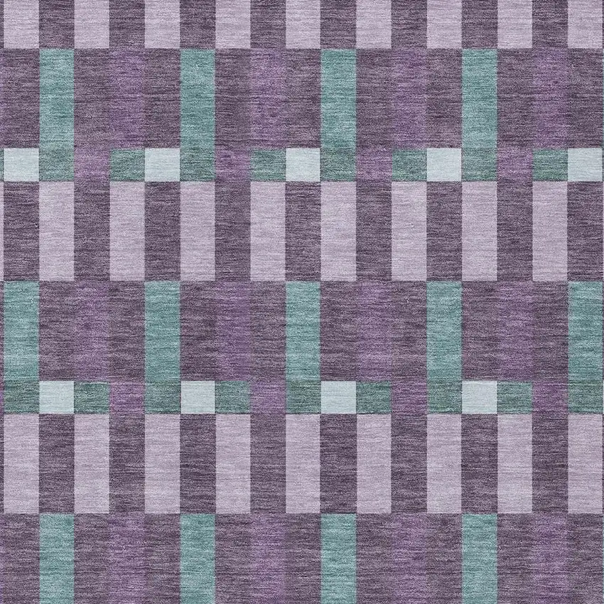 Plum And Lavender Geometric Washable Indoor Outdoor Area Rug Photo 3