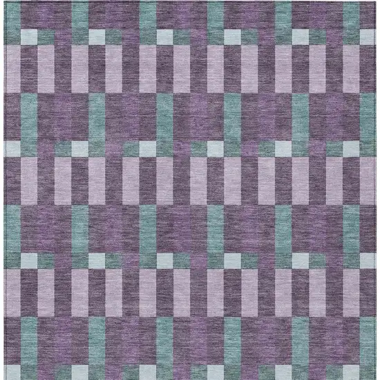 Plum And Lavender Geometric Washable Indoor Outdoor Area Rug Photo 4