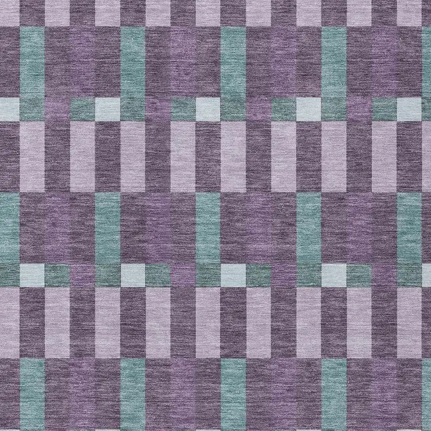 Plum And Lavender Geometric Washable Indoor Outdoor Area Rug Photo 3