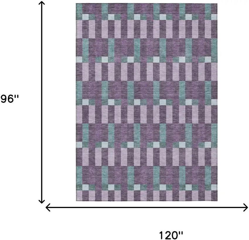 Plum And Lavender Geometric Washable Indoor Outdoor Area Rug Photo 7