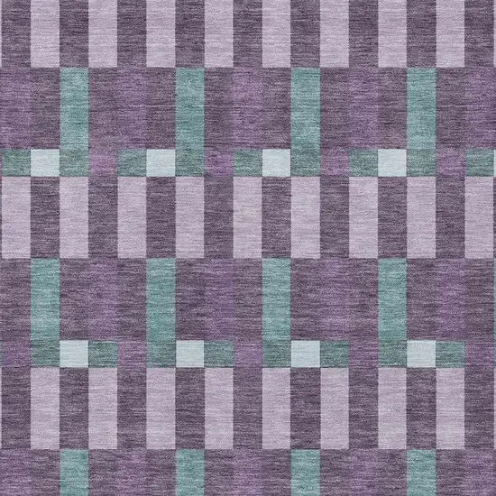 Plum And Lavender Geometric Washable Indoor Outdoor Area Rug Photo 3