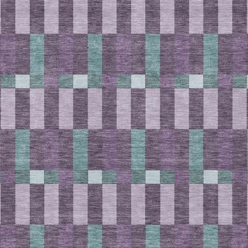 Plum And Lavender Geometric Washable Indoor Outdoor Area Rug Photo 3