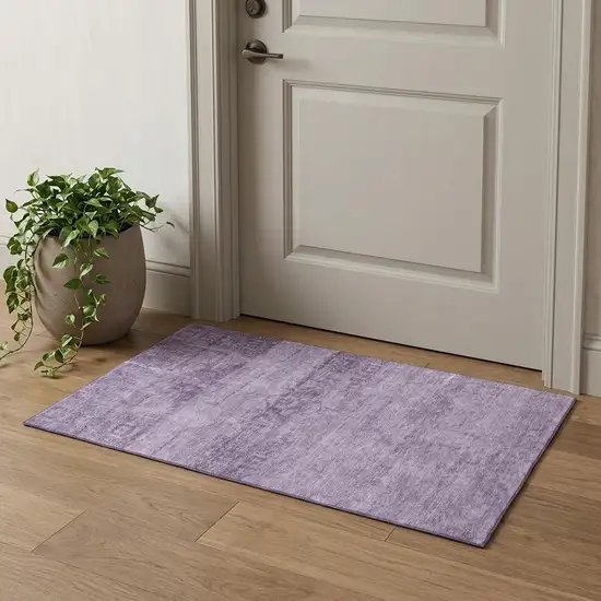 Plum And Lavender Oriental Washable Area Rug With UV Protection Photo 1