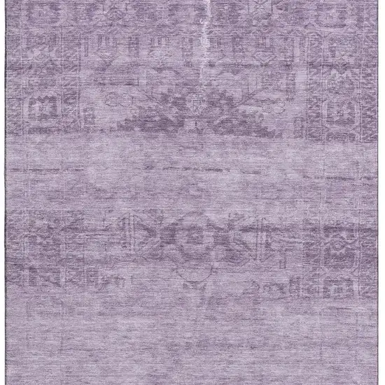 Plum And Lavender Oriental Washable Area Rug With UV Protection Photo 3