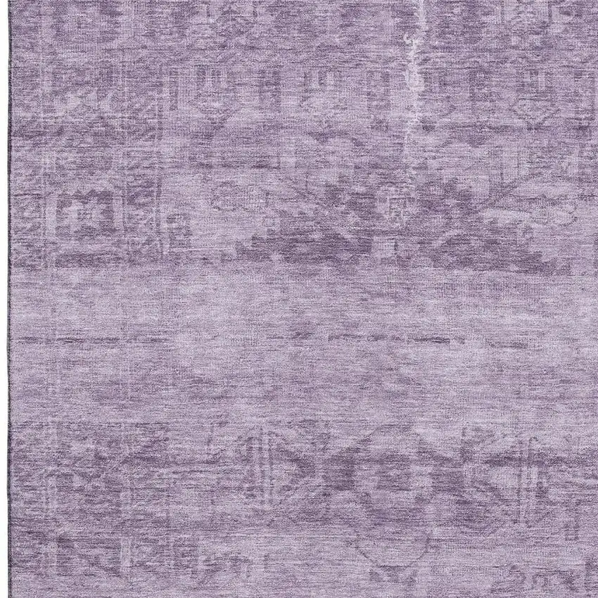 Plum And Lavender Oriental Washable Area Rug With UV Protection Photo 2