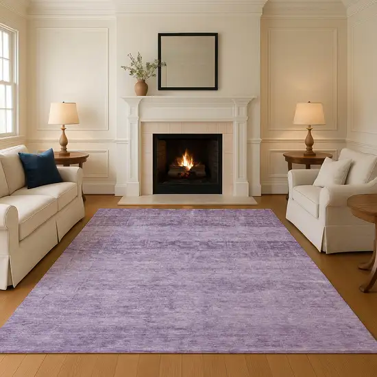 Plum And Lavender Oriental Washable Area Rug With UV Protection Photo 4