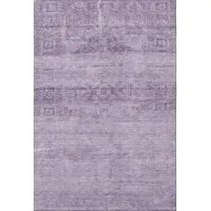Photo of Plum And Lavender Oriental Washable Area Rug With UV Protection