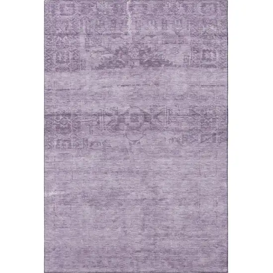 Plum And Lavender Oriental Washable Area Rug With UV Protection Photo 3