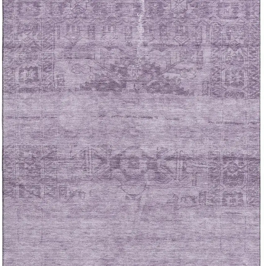 Plum And Lavender Oriental Washable Area Rug With UV Protection Photo 2