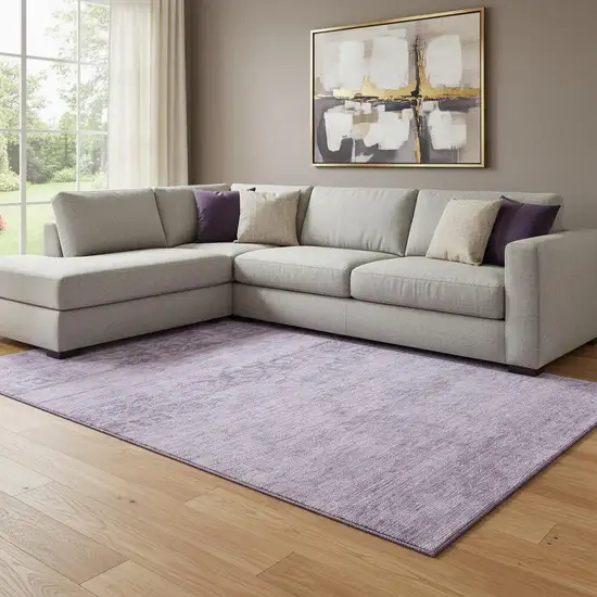 Plum And Lavender Oriental Washable Area Rug With UV Protection Photo 2