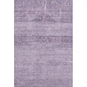 Photo of Plum And Lavender Oriental Washable Area Rug With UV Protection
