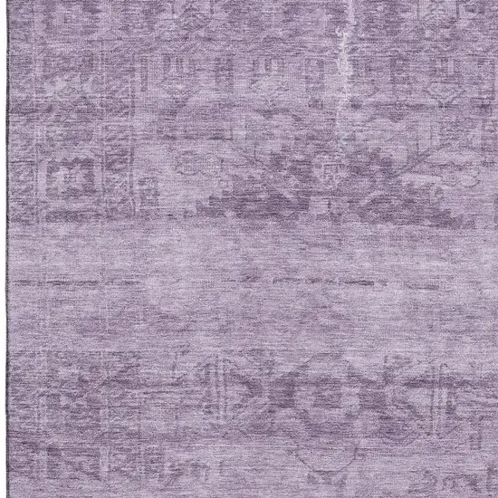 Plum And Lavender Oriental Washable Area Rug With UV Protection Photo 2