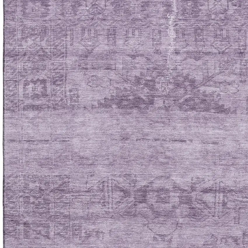 Plum And Lavender Oriental Washable Area Rug With UV Protection Photo 2