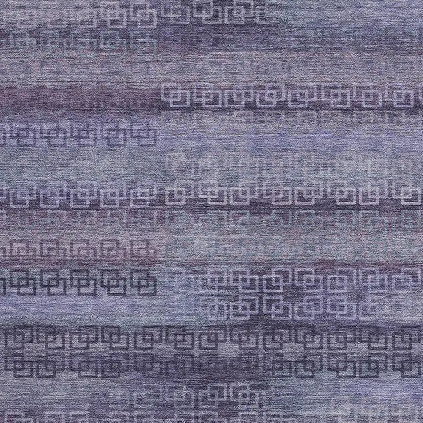 Plum And Lavender Striped Washable Indoor Outdoor Area Rug Photo 4