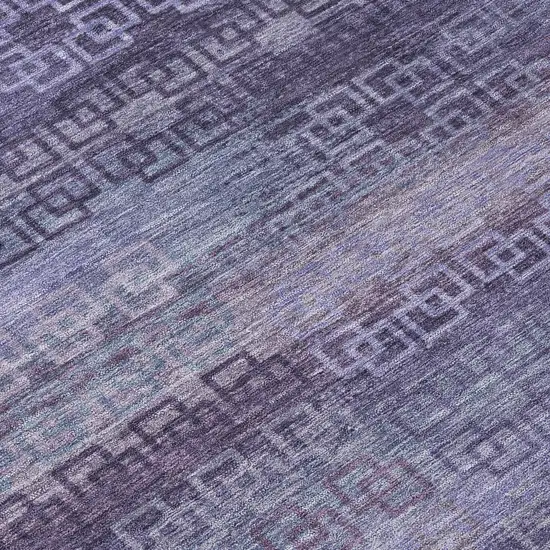 Plum And Lavender Striped Washable Indoor Outdoor Area Rug Photo 8