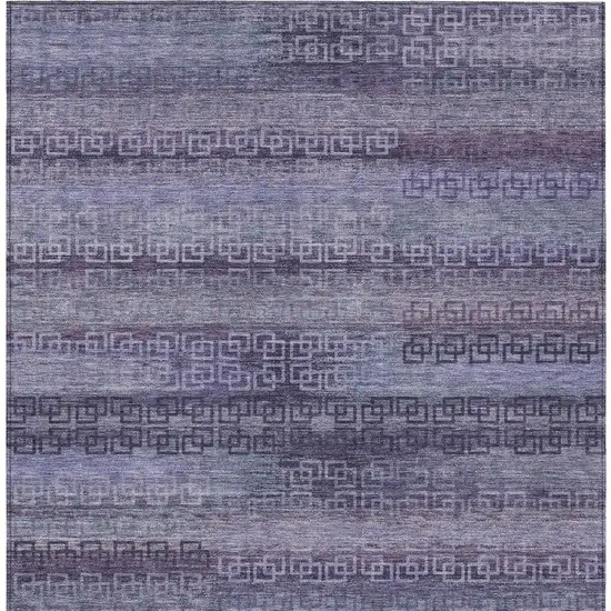 Plum And Lavender Striped Washable Indoor Outdoor Area Rug Photo 6