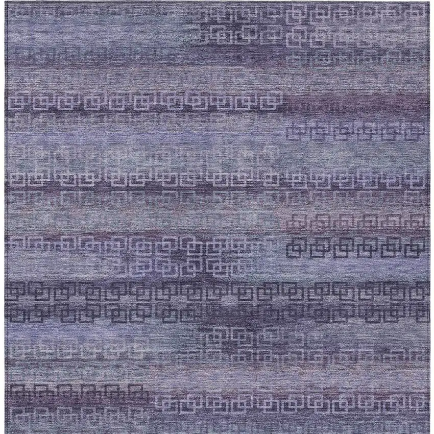 Plum And Lavender Striped Washable Indoor Outdoor Area Rug Photo 6