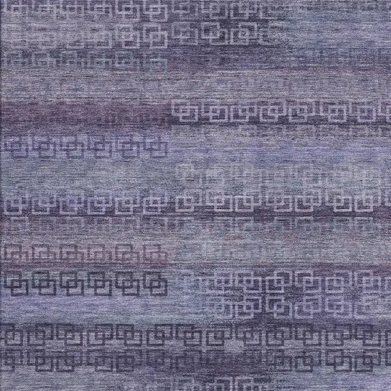 Plum And Lavender Striped Washable Indoor Outdoor Area Rug Photo 3