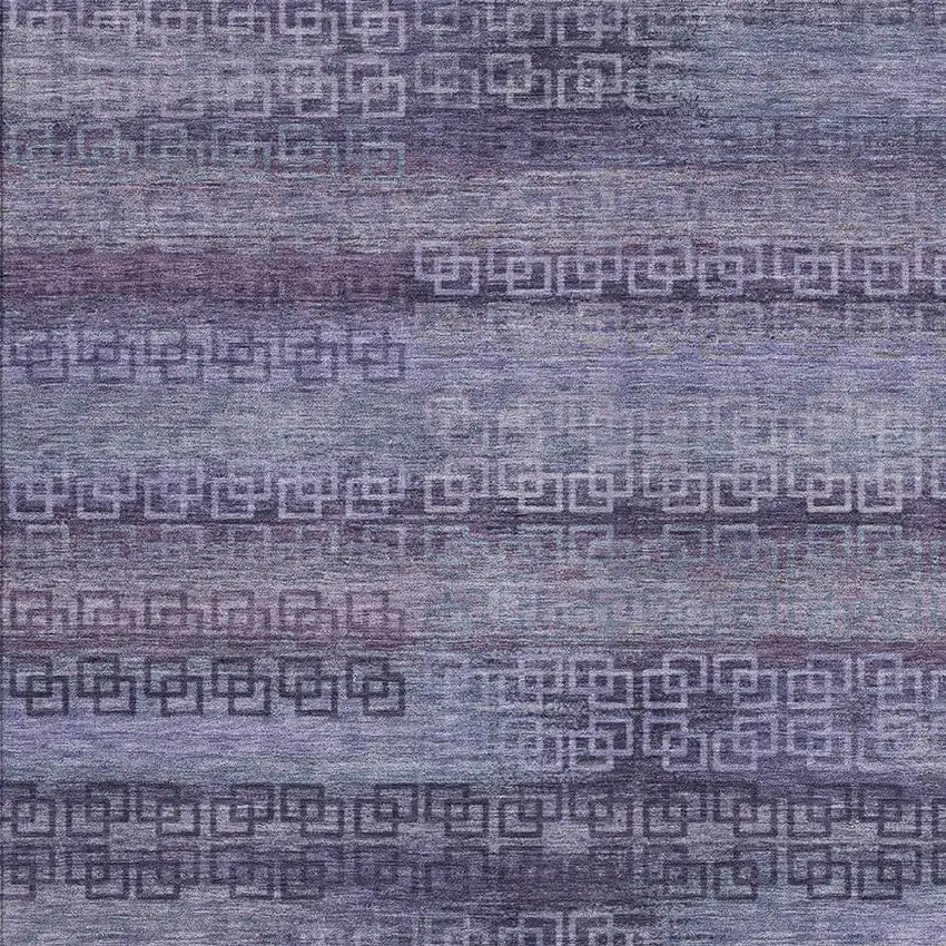 Plum And Lavender Striped Washable Indoor Outdoor Area Rug Photo 3