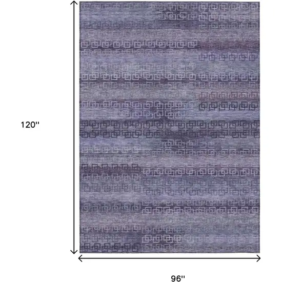 Plum And Lavender Striped Washable Indoor Outdoor Area Rug Photo 9