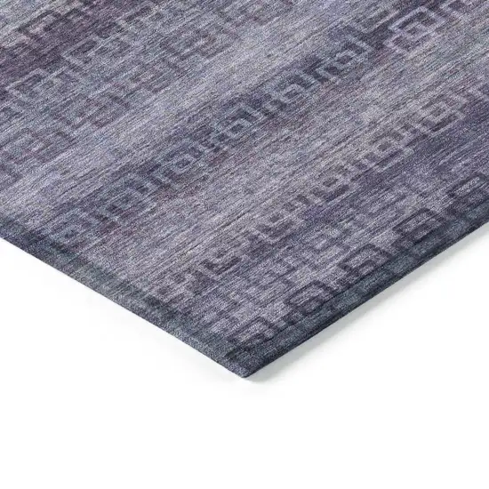 Plum And Lavender Striped Washable Indoor Outdoor Area Rug Photo 5