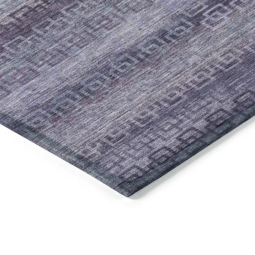 Plum And Lavender Striped Washable Indoor Outdoor Area Rug Photo 5