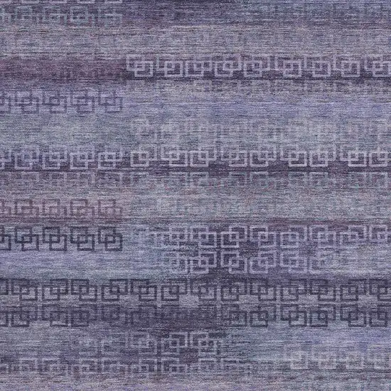 Plum And Lavender Striped Washable Indoor Outdoor Area Rug Photo 3