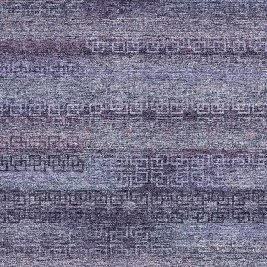 Plum And Lavender Striped Washable Indoor Outdoor Area Rug Photo 3
