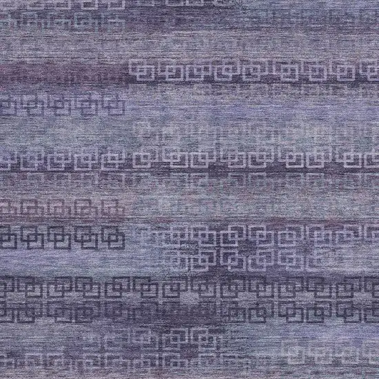 Plum And Lavender Striped Washable Indoor Outdoor Area Rug Photo 3