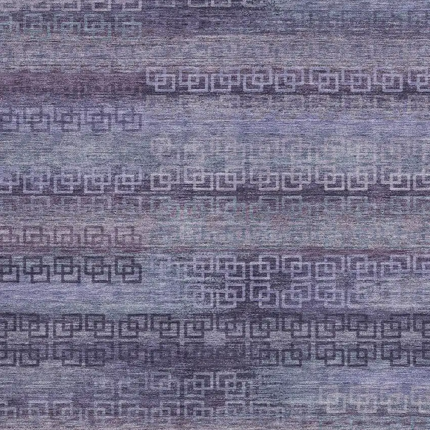 Plum And Lavender Striped Washable Indoor Outdoor Area Rug Photo 3